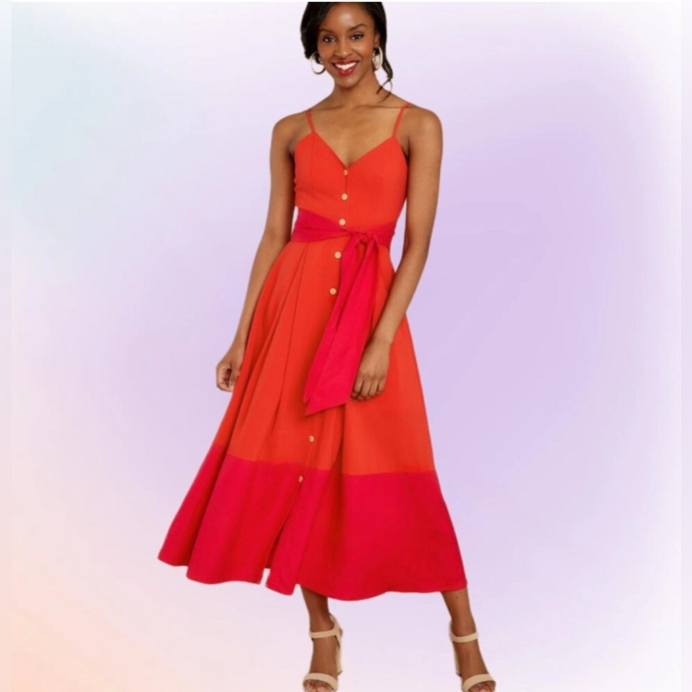 Aura Red Sleeveless Maxi Sundress